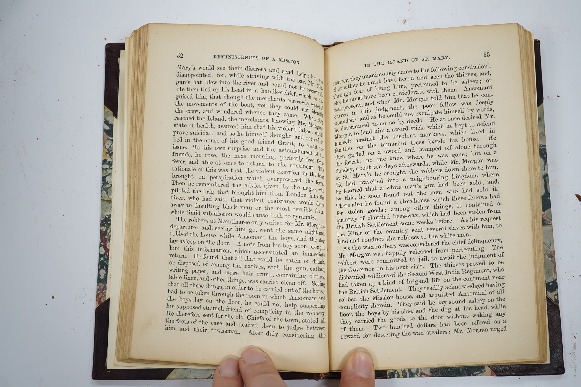 Morgan, Rev. John - Reminiscenes of the Founding of a Christian Mission on The Gambia. newly rebound half calf and marbled boards, sm.8vo. Wesleyan Mission House, 1864